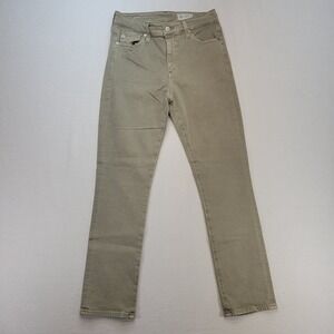 AG Adriano Goldschmied Jeans Womens 26 Green Mari High Rise Slim Straight Denim